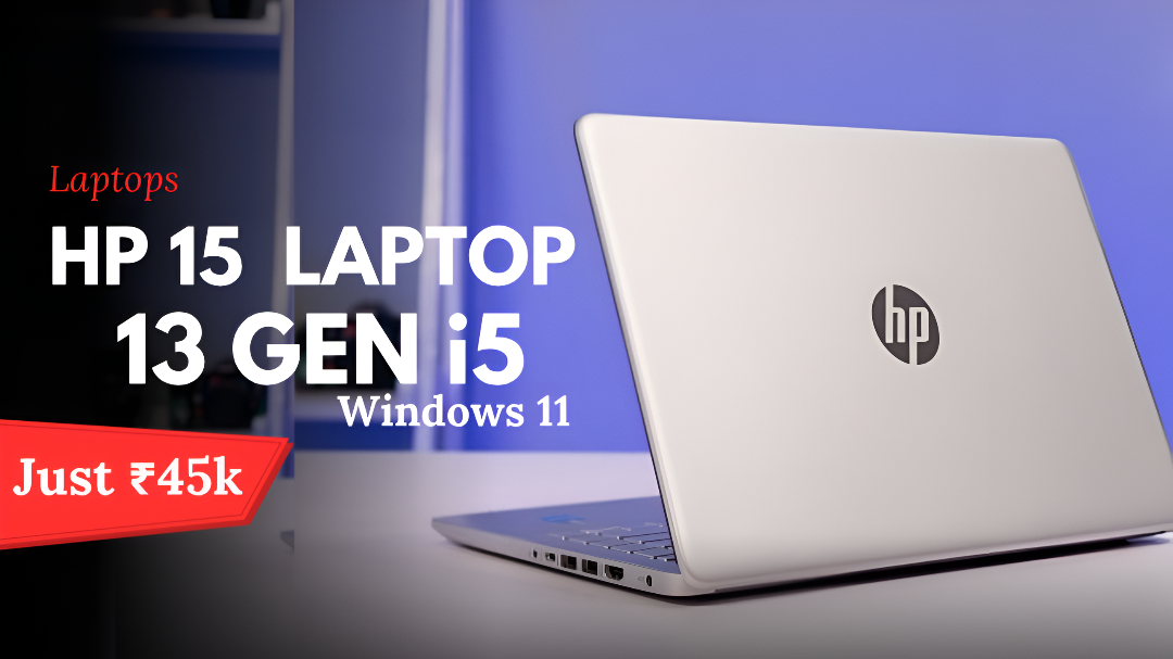 HP 15 Laptop with 13th Gen Intel i5, 16GB DDR4, 512GB SSD, Backlit Keyboard, FHD Display, Windows 11